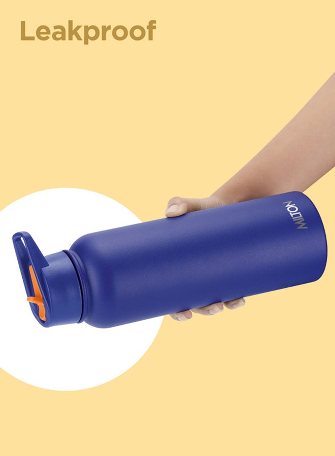 1180ml Vacuum Insulated Water Bottle with 4 Lids, Keeps Drinks 12 Hrs Hot & 24 Hrs Cold, 18/8 Stainless Steel, Double-Walled Flask with Inner Copper Coating for Sports, Gym - Flassio