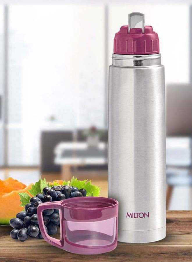 Milton Glassy 500 Thermosteel 24 Hours Hot And Cold Water Bottle With Drinking Cup Lid, 500 Ml | Leak Proof | Office Bottle | Gym Bottle | Home | Kitchen | Hiking | Trekking | Travel Bottle Pink - Image 4
