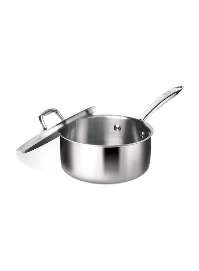 ميلتون 16 cm, 1.4 Litre Triply Stainless Steel Sauce Pan with Lid, Dishwasher Safe, Even Heat Distribution, Induction & Flame Safe, Sturdy Handles Silver 16 cm / 1.4 Litre  - Image 2
