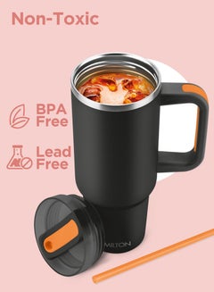 Milton 1180ml Vacuum Insulated Tumbler with Handle - Includes 2 Straws, Keeps Drinks Hot or Cold for 12 Hours, 18/8 Stainless Steel, Double-Walled Flask, Travel Mug for Car & Outdoors - Malmo  - Image 3