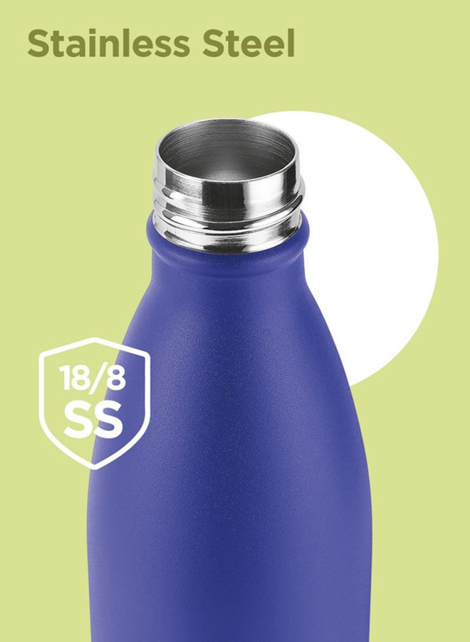 Milton 750ml Vacuum Insulated Water Bottle with Straw Lid - 2 lids included, Keeps Drinks Hot & Cold, 18/8 Stainless Steel, Double-Walled Flask with Inner Copper Coating - Sports, Gym - Larvik Blue  - Image 5