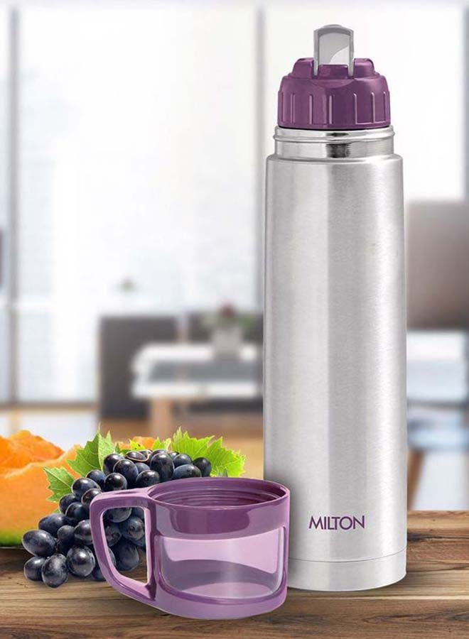 ميلتون زجاجي 500 زجاجة مياه حرارية من الفولاذ المقاوم للصدأ لمدة 24 ساعة للمياه الساخنة والباردة مع غطاء كوب للشرب، 500 مل | مانعة للتسرب | زجاجة مكتبية | زجاجة رياضية | منزل | مطبخ | تسلق | رحلات | زجاجة سفر - Image 4