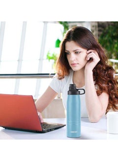 Milton 925ml Vacuum Insulated Water Bottle, Keeps Drinks Hot and Cold, 18/8 Stainless Steel, Double-Walled Thermos Flask, Easy to Carry for Sports, Gym, Office, Sprint Blue  - Image 4