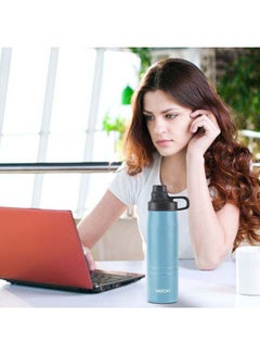 Milton 625ml Vacuum Insulated Water Bottle, Keeps Drinks Hot and Cold, 18/8 Stainless Steel, Double-Walled Thermos Flask, Easy to Carry for Sports, Gym, Office, Sprint Blue  - Image 4