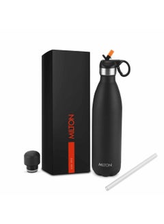 Milton 750ml Vacuum Insulated Water Bottle with Straw Lid - 2 lids included, Keeps Drinks Hot & Cold, 18/8 Stainless Steel, Double-Walled Flask with Inner Copper Coating - Sports, Gym - Larvik  - Image 1