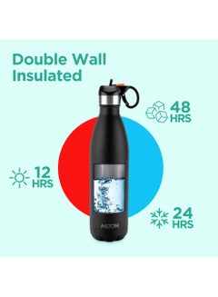 Milton 750ml Vacuum Insulated Water Bottle with Straw Lid - 2 lids included, Keeps Drinks Hot & Cold, 18/8 Stainless Steel, Double-Walled Flask with Inner Copper Coating - Sports, Gym - Larvik  - Image 2