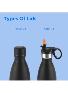 Milton 750ml Vacuum Insulated Water Bottle with Straw Lid - 2 lids included, Keeps Drinks Hot & Cold, 18/8 Stainless Steel, Double-Walled Flask with Inner Copper Coating - Sports, Gym - Larvik  - Image 4