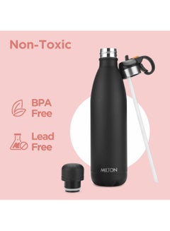 Milton 750ml Vacuum Insulated Water Bottle with Straw Lid - 2 lids included, Keeps Drinks Hot & Cold, 18/8 Stainless Steel, Double-Walled Flask with Inner Copper Coating - Sports, Gym - Larvik  - Image 3
