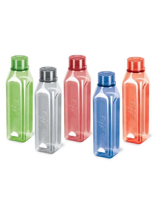 ميلتون زجاجة مياه حيوانات أليفة برايم 1000، مجموعة من 5، 1 لتر لكل منها، متنوعة | خالية من BPA | 100% مقاومة للتسرب | زجاجة مكتبية | زجاجة رياضية | منزل | مطبخ | زجاجة سفر | تسلق | زجاجة مشي - Image 1