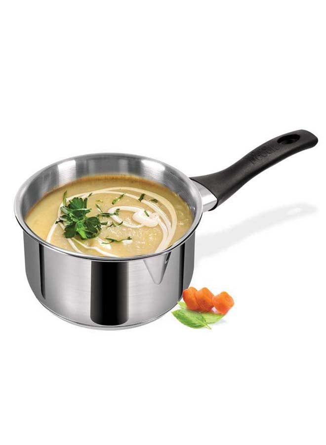 ميلتون قدر صوص/شاي من الفولاذ المقاوم للصدأ بقاعدة ساندويتش مع مقبض باكلايت، 18 سم/ 2.3 لتر، فضي | آمن للاستخدام على الحث | آمن للاستخدام على اللهب | آمن للاستخدام على اللوحة الساخنة | آمن للغسالة الصحون - Image 1