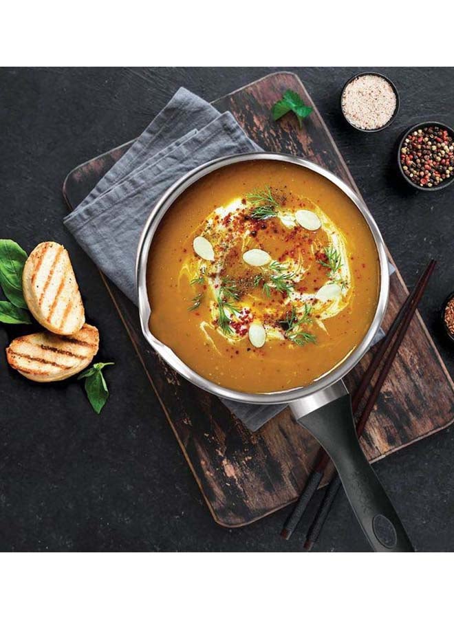 ميلتون قدر صوص/شاي من الفولاذ المقاوم للصدأ بقاعدة ساندويتش مع مقبض باكلايت، 18 سم/ 2.3 لتر، فضي | آمن للاستخدام على الحث | آمن للاستخدام على اللهب | آمن للاستخدام على اللوحة الساخنة | آمن للغسالة الصحون - Image 5