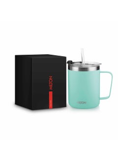 Milton 400ml Vacuum Insulated Travel Coffee Mug with Straw & Lid, Keeps Drinks Hot & Cold for 10 Hours, 18/8 Stainless Steel Tumbler, Double-Walled Thermos Flask for  Cappuccino - Clifton  - Image 1