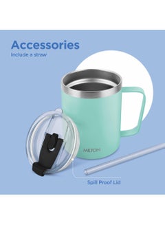 Milton 400ml Vacuum Insulated Travel Coffee Mug with Straw & Lid, Keeps Drinks Hot & Cold for 10 Hours, 18/8 Stainless Steel Tumbler, Double-Walled Thermos Flask for  Cappuccino - Clifton  - Image 4
