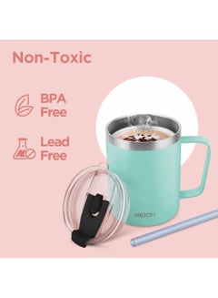 Milton 400ml Vacuum Insulated Travel Coffee Mug with Straw & Lid, Keeps Drinks Hot & Cold for 10 Hours, 18/8 Stainless Steel Tumbler, Double-Walled Thermos Flask for  Cappuccino - Clifton  - Image 3