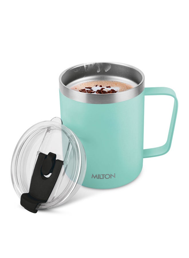 ميلتون 400ml Vacuum Insulated Travel Coffee Mug with Straw & Lid, Keeps Drinks Hot & Cold for 10 Hours, 18/8 Stainless Steel Tumbler, Double-Walled Thermos Flask for  Cappuccino - Clifton  - Image 1