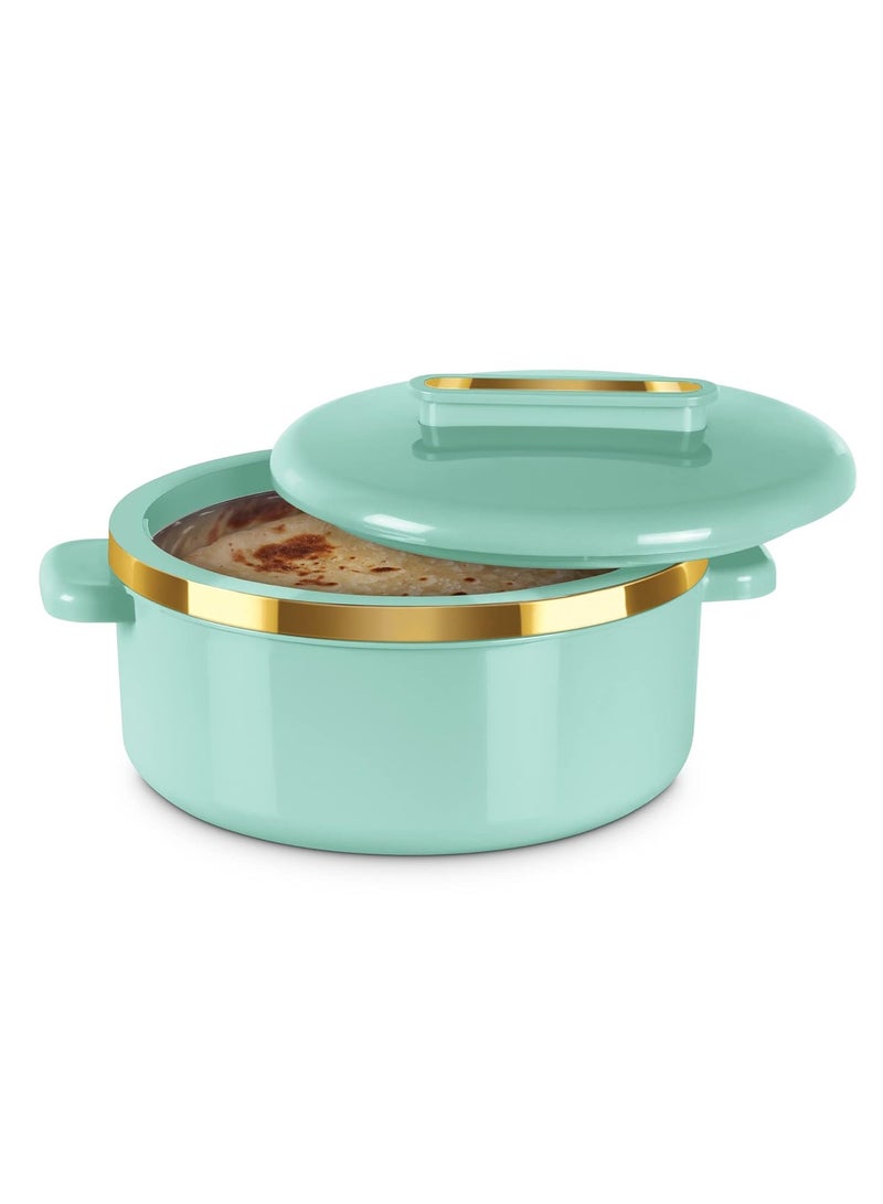 ميلتون 3-Piece Casserole Set (450ml, 840ml, 1.30L) Double-Walled Hotpot with PU Insulation & Stainless Steel Inner, Keeps Food Hot/Cold, Perfect for Serving Chapati, Roti - Curve Jr Light Green Set of 3  - Image 2