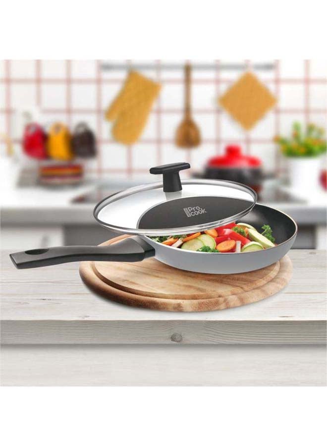 Milton 26 cm, 2.2 Litre Induction Fry Pan with Glass Lid - 3-Layer Non-Stick Cookware for Omelette, Eggs, and Fish Frying, Gas Compatible Cookware  Pearl Black 26 cm  - Image 4