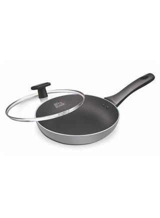 26 cm, 2.2 Litre Induction Fry Pan with Glass Lid - 3-Layer Non-Stick Cookware for Omelette, Eggs, and Fish Frying, Gas Compatible Cookware  Pearl Black 26 cm - pnsku/N70116972V/45/_/1739788878/67d86e80-7184-44d8-888c-dfc265868d0f