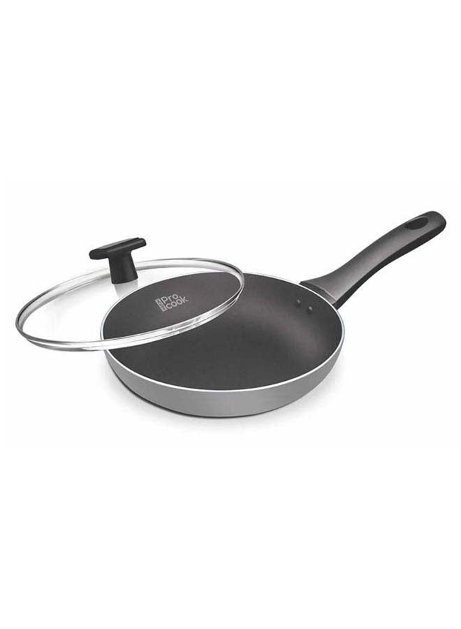 Milton 26 cm, 2.2 Litre Induction Fry Pan with Glass Lid - 3-Layer Non-Stick Cookware for Omelette, Eggs, and Fish Frying, Gas Compatible Cookware  Pearl Black 26 cm  - Image 1