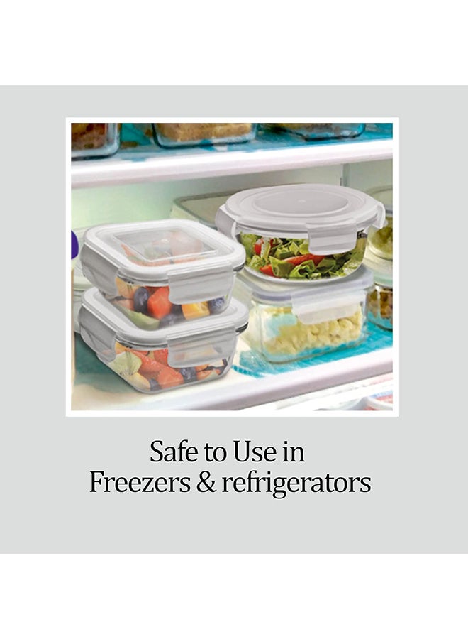 تريو 10-Piece Glass Lunch Box Set with Insulated Bag & Dinning Mat - Includes 3 Square Food Containers (320ml Each), 750ml Steel Bottle, 200ml & 2 Pcs (30ml Each) Boxes - All Fresh Premier Transparent - Image 4