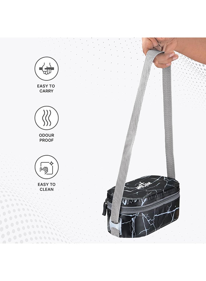 MILTON Executive Lunch Box 2 Inner Steel Round Containers 280ml Each and 1 Microwave Safe Oval Plastic Container, 450ml with Insulated Bag, Office Tiffin, Leakproof, Easy to Carry, Black Black - Image 5