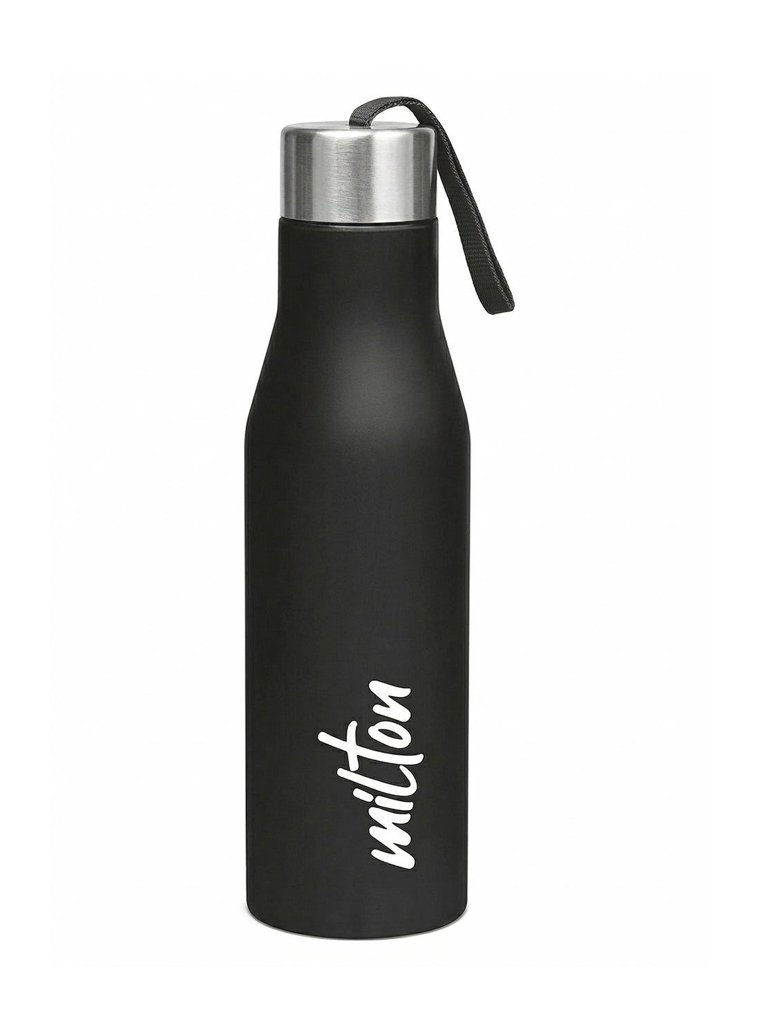 1000ml Stainless Steel Water Bottle, Single-Walled, BPA-Free, Leak-Proof, Rust-Free,Easy to Carry, Easy-Grip Fridge & Gym Bottle for Men, Kids, School & Travel - Super Black