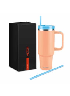 Milton 1180ml Vacuum Insulated Tumbler with Handle - Includes 2 Straws, Keeps Drinks Hot or Cold for 12 Hours, 18/8 Stainless Steel, Double-Walled Flask, Travel Mug for Car & Outdoors - Malmo  - Image 1