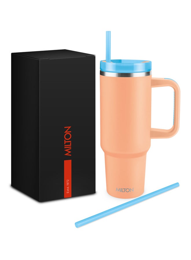 ميلتون 1180ml Vacuum Insulated Tumbler with Handle - Includes 2 Straws, Keeps Drinks Hot or Cold for 12 Hours, 18/8 Stainless Steel, Double-Walled Flask, Travel Mug for Car & Outdoors - Malmo  - Image 1
