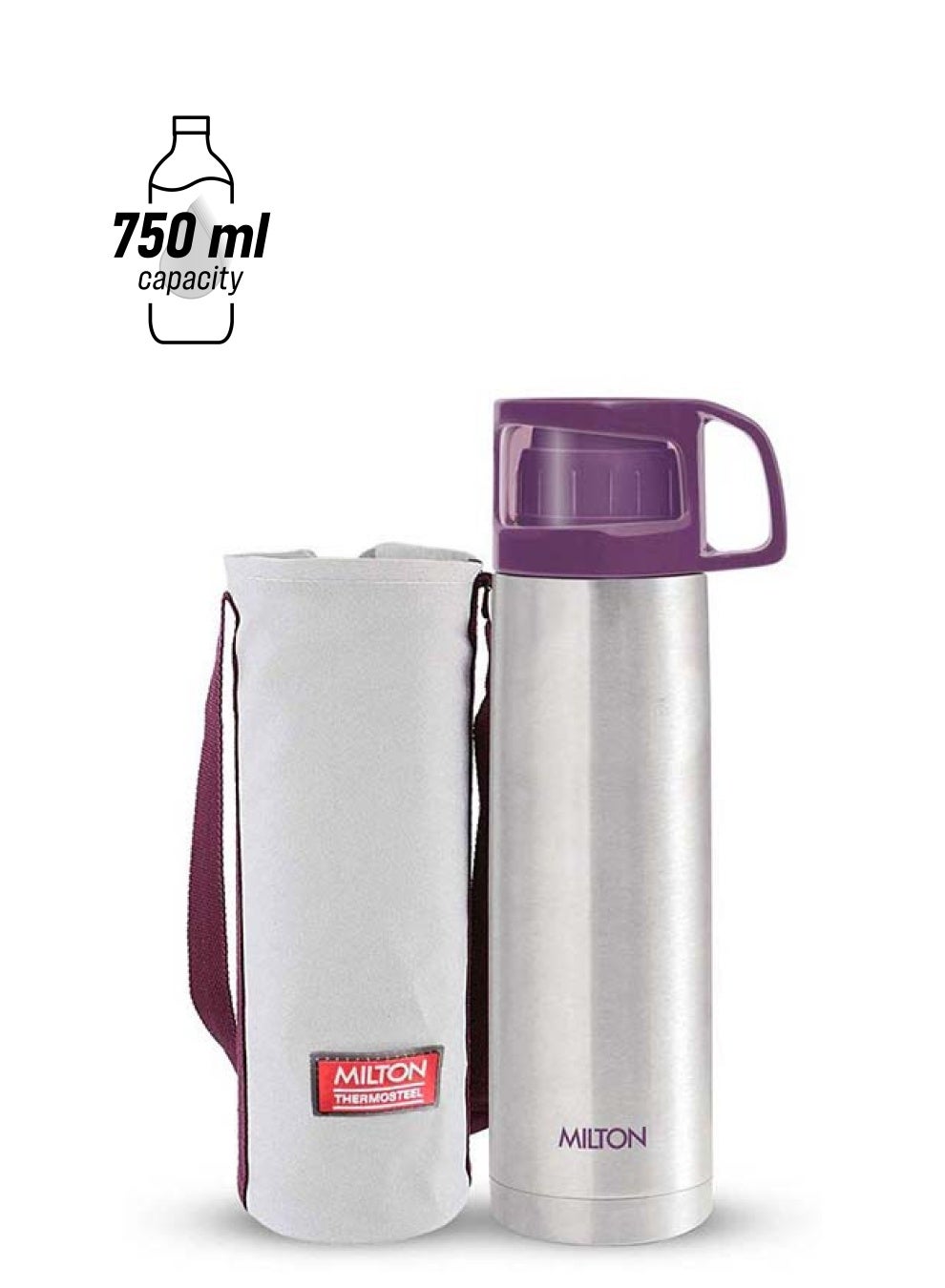 Milton 750ml Thermosteel Flask with Jacket, Keeps Drinks Hot and