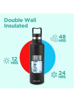 Milton 750ml Vacuum Insulated Water Bottle, Keeps Drinks 12 hours Hot & 24 hours cold, 18/8 Stainless Steel, Double-Walled Thermos Flask with Inner Copper Coating for Sports, Gym, Haruki  - Image 2