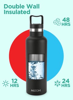 Milton 750ml Vacuum Insulated Water Bottle, Keeps Drinks 12 hours Hot & 24 hours cold, 18/8 Stainless Steel, Double-Walled Thermos Flask with Inner Copper Coating for Sports, Gym, Haruki  - Image 2