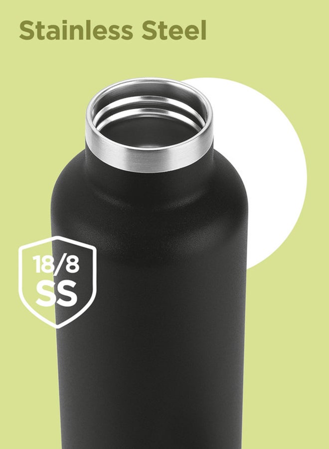 Milton 750ml Vacuum Insulated Water Bottle, Keeps Drinks 12 hours Hot & 24 hours cold, 18/8 Stainless Steel, Double-Walled Thermos Flask with Inner Copper Coating for Sports, Gym, Haruki Black  - Image 5