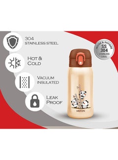 Milton 300ml Vacuum Insulated Kids Water Bottle with One Touch Safety Lock, Convenient for Sipping, Stainless Steel, Keeps Drinks Hot and Cold, Thermos Flask for School - Boys & Girls - Jolly Ivory  - Image 3