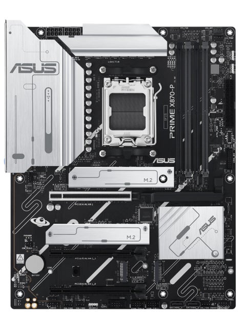 Prime X870-P Wi-Fi ATX Motherboard, X870 Chipset, AM5 Socket, 4*DIMM DDR5 192GB Max Memory, 4*M.2, 1*PCIe 5.0*16, 1*2.5Gb Ethernet & Wi-Fi 7, Bluetooth v5.4, 1*HDMI, Dual USB4, USB 10Gbps Type-C, Exclusive AI Technologies, Overclocking Technologies | 90MB1IS0-M0EAY0 Black
