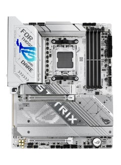 أسوس ROG STRIX X870-A Gaming Wi-Fi ATX Motherboard, X870 Chipset, AM5 Socket, 4*DIMM DDR5 192GB Max Memory, 4*M.2, 1*PCIe 5.0*16, 1*2.5Gb Ethernet & Wi-Fi 7, Bluetooth v5.4, 1*HDMI, 1*DP, Dual USB4, Exclusive AI Technologies, Overclocking Technologies | 90MB1IF0-M0EAY0 White  - Image 1