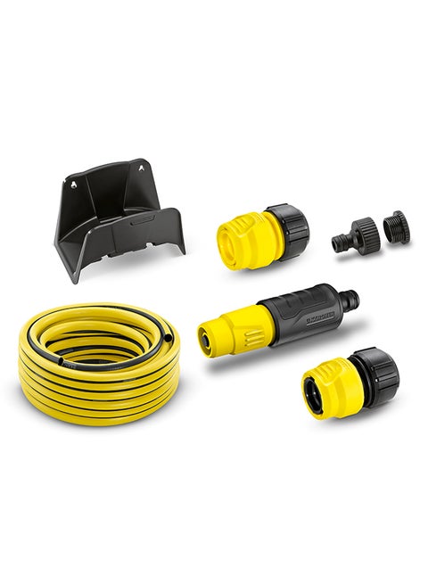 طقم خرطوم كارتشر مع علاقة خرطوم 1/2" - 15م أصفر وأسود