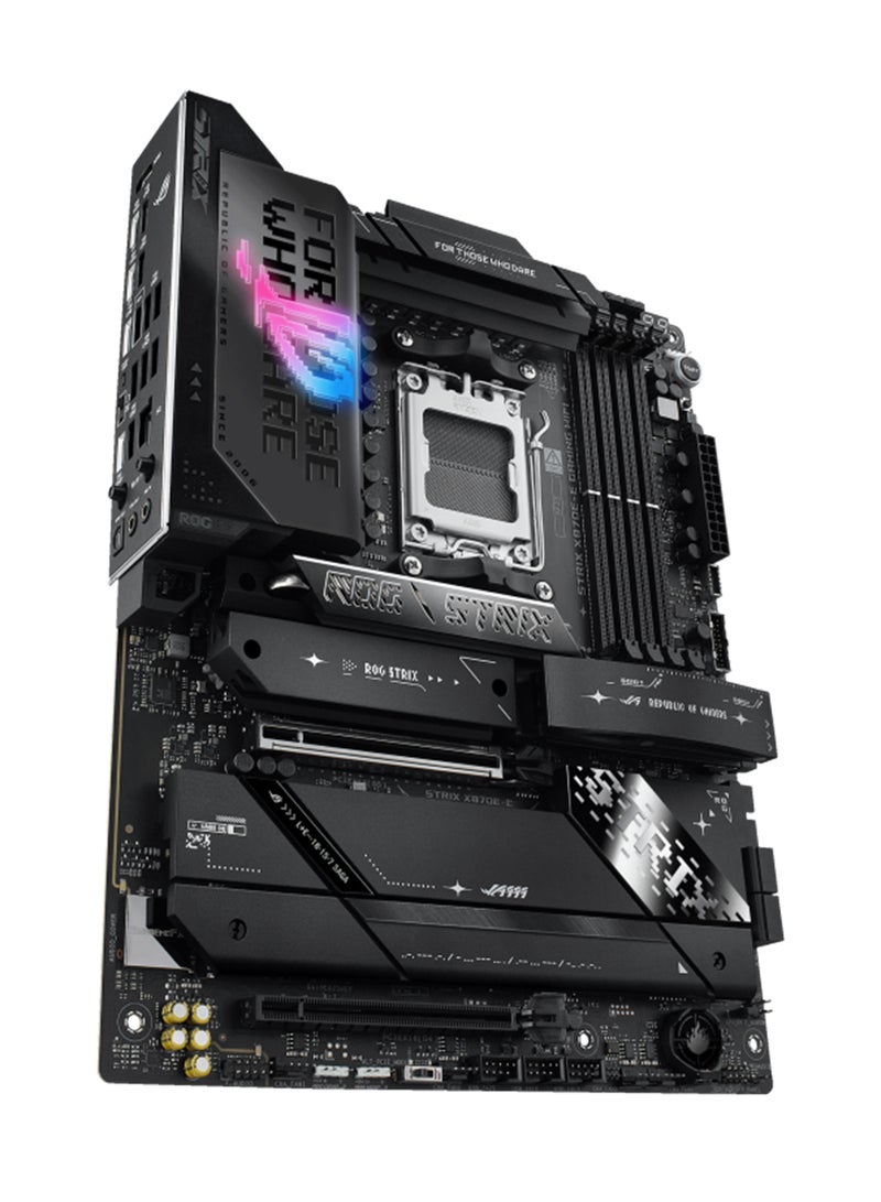 ASUS - ROG Strix X870E-E Gaming Wi-Fi ATX Motherboard, X870E Chipset, AM5 Socket, 4*DIMM DDR5 192GB Max Memory, 4*M.2, 1*PCIe 5.0*16, 1*5Gb Ethernet & Wi-Fi 7, Bluetooth v5.4, 1*HDMI, Dual USB4, Exclusive AI Technologies, Overclocking Technologies | 90MB1IB0-M0EAY0 Black - Image 1