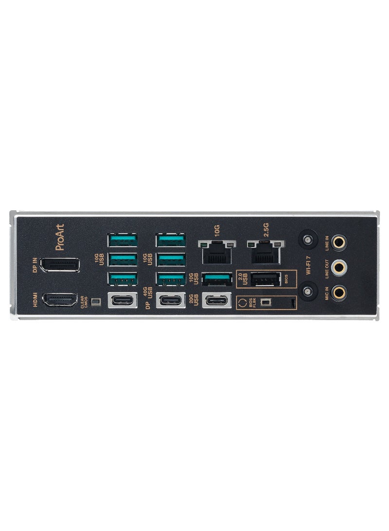 ASUS - ProArt X870E-Creator Wi-Fi ATX Motherboard, AMD X870E Chipset, AM5 Socket, 4*DIMM, DDR5 192GB Max Memory, 4*M.2, 2*PCIe 5.0*16, Dual Ethernet & Wi-Fi 7, Bluetooth v5.4, 1*HDMI, Dual USB4, Exclusive AI Technologies, Overclocking Technologies | 90MB1IG0-M0EAY0 Black - Image 1