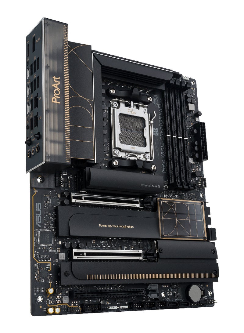 ASUS - ProArt X870E-Creator Wi-Fi ATX Motherboard, AMD X870E Chipset, AM5 Socket, 4*DIMM, DDR5 192GB Max Memory, 4*M.2, 2*PCIe 5.0*16, Dual Ethernet & Wi-Fi 7, Bluetooth v5.4, 1*HDMI, Dual USB4, Exclusive AI Technologies, Overclocking Technologies | 90MB1IG0-M0EAY0 Black - Image 1