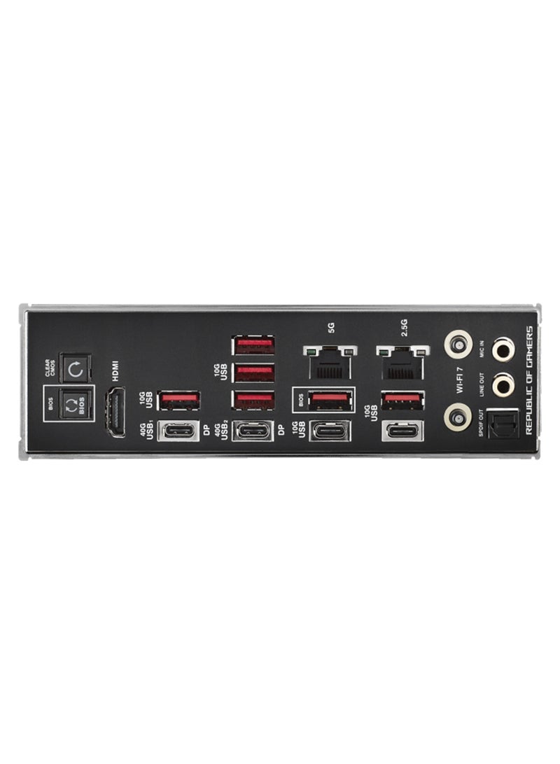 ASUS - ROG CROSSHAIR X870E HERO ATX Motherboard, AMD X870E Chipset, AM5 Socket, 4*DIMM DDR5 192GB Max Memory, 4*M.2, 2*PCIe 5.0*16, Dual Ethernet & Wi-Fi 7, Bluetooth v5.4, 1*HDMI, Dual USB4, EZ PC DIY, Teamed Power Solution, Polymo Lighting II, Exclusive AI Technologies, Overclocking Technologies | 90MB1IE0-M0EAY0 Black - Image 1
