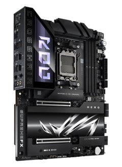 أسوس ROG CROSSHAIR X870E HERO ATX Motherboard, AMD X870E Chipset, AM5 Socket, 4*DIMM DDR5 192GB Max Memory, 4*M.2, 2*PCIe 5.0*16, Dual Ethernet & Wi-Fi 7, Bluetooth v5.4, 1*HDMI, Dual USB4, EZ PC DIY, Teamed Power Solution, Polymo Lighting II, Exclusive AI Technologies, Overclocking Technologies | 90MB1IE0-M0EAY0 Black  - Image 2