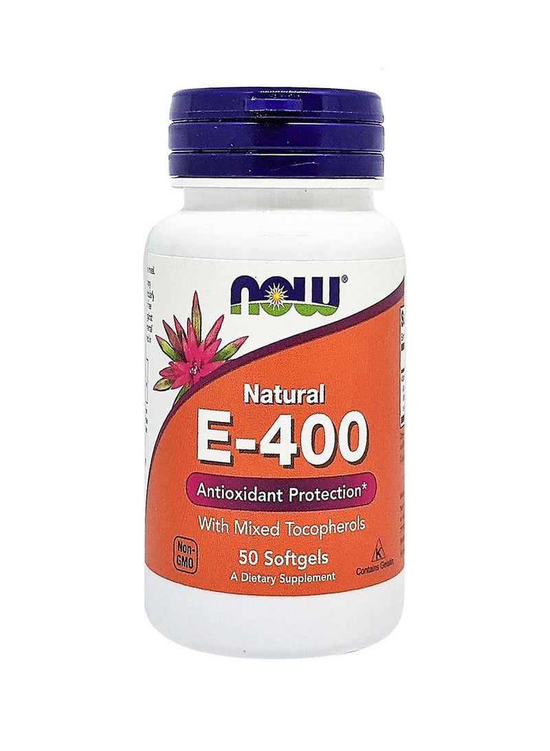 Now Foods Vitamin E-400 50 Softgels - Image 1
