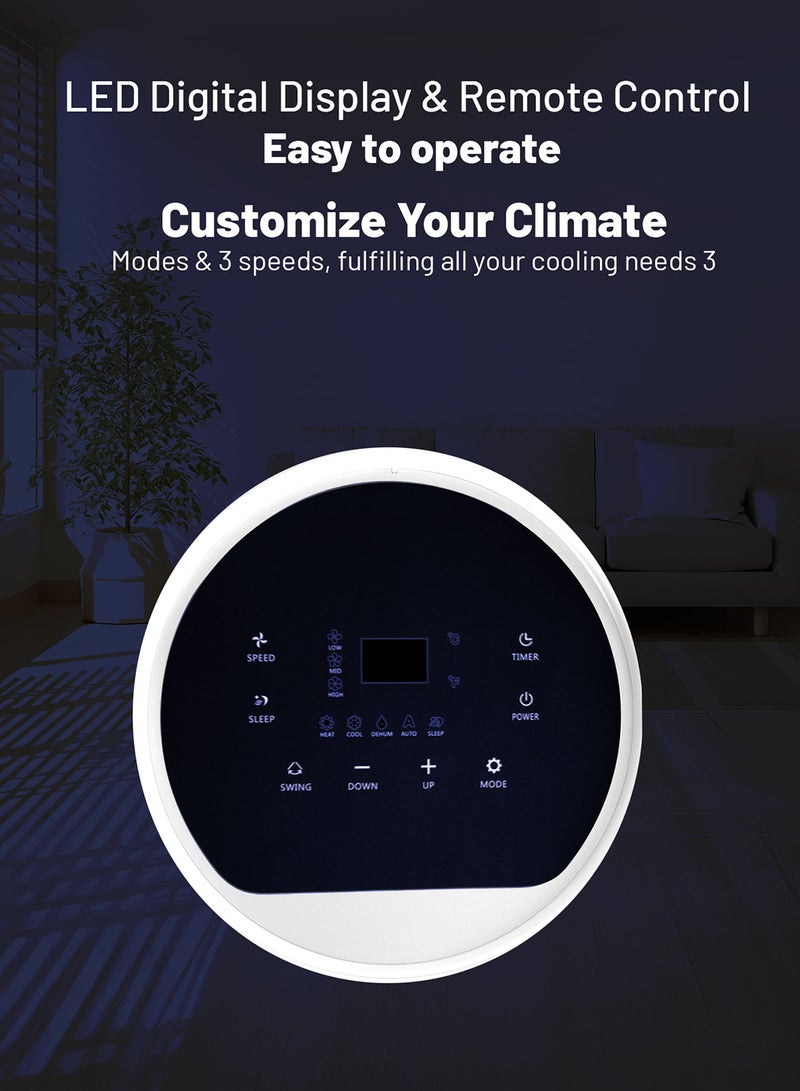 عفرا Portable Air Conditioner with Cooling, Heating, Dehumidifier & Fan | 12000 BTU | Remote Control & LED Display | R290 Refrigerant | 2-Year Warranty AF-120PACWH White  - Image 2