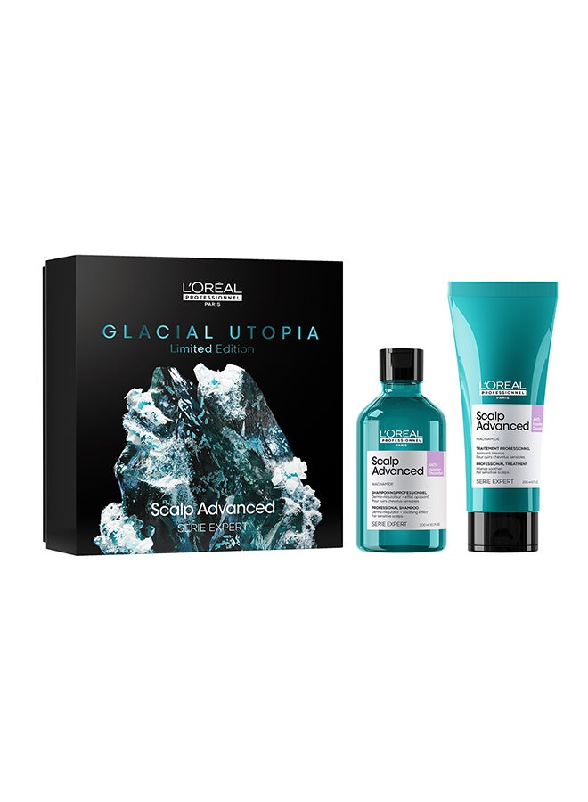L'Oréal Professionnel Scalp Advanced: Anti-Discomfort Glacial Utopia Duo Set | Shampoo 300Ml And Treatment 200Ml | Serie Expert  - Image 1