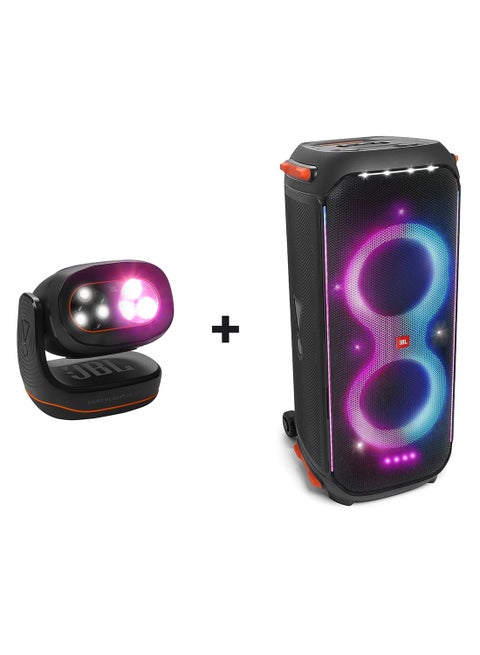 Partylight Beam And Partybox Club 710 Portable Party Speaker Combo JBLPLBEAMEU+JBLPARTYBOX710EU Black