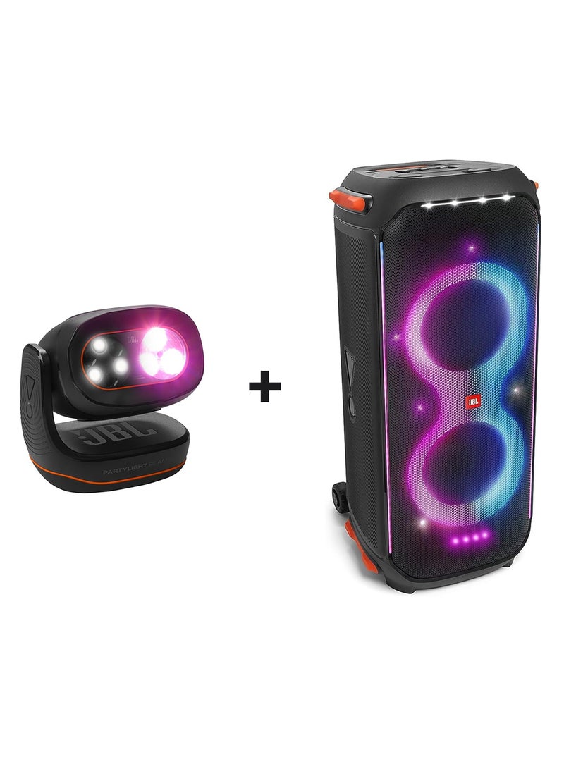 JBL Partylight Beam And Partybox Club 710 Portable Party Speaker Combo JBLPLBEAMEU+JBLPARTYBOX710EU Black  - Image 1