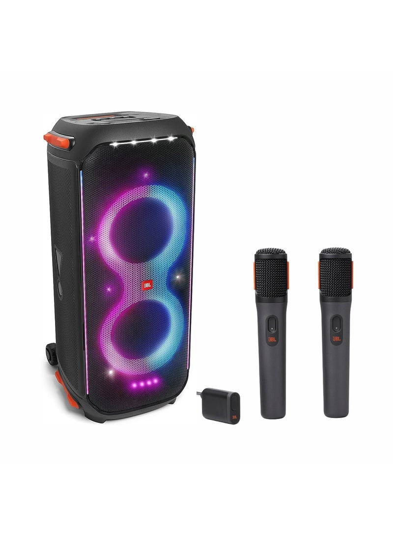 JBL Partybox 710 Party Speaker With 800W RMS Powerful Sound, Built-In Lights And Partybox Wireless Mic Combo JBLPARTYBOX710EU+JBLPBWIRELESSMIC Black  - Image 1