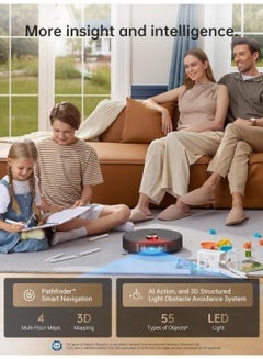 دريم Ultra Robot Vacuum and Mop with Mop-Extend,Auto Mop Removal,Raising,Washing and Drying,7000Pa Suction,Self-Emptying,Self-Refilling,AI Obstacle Avoidance 4.5 L 100 W L20 ULTRA Black  - Image 4