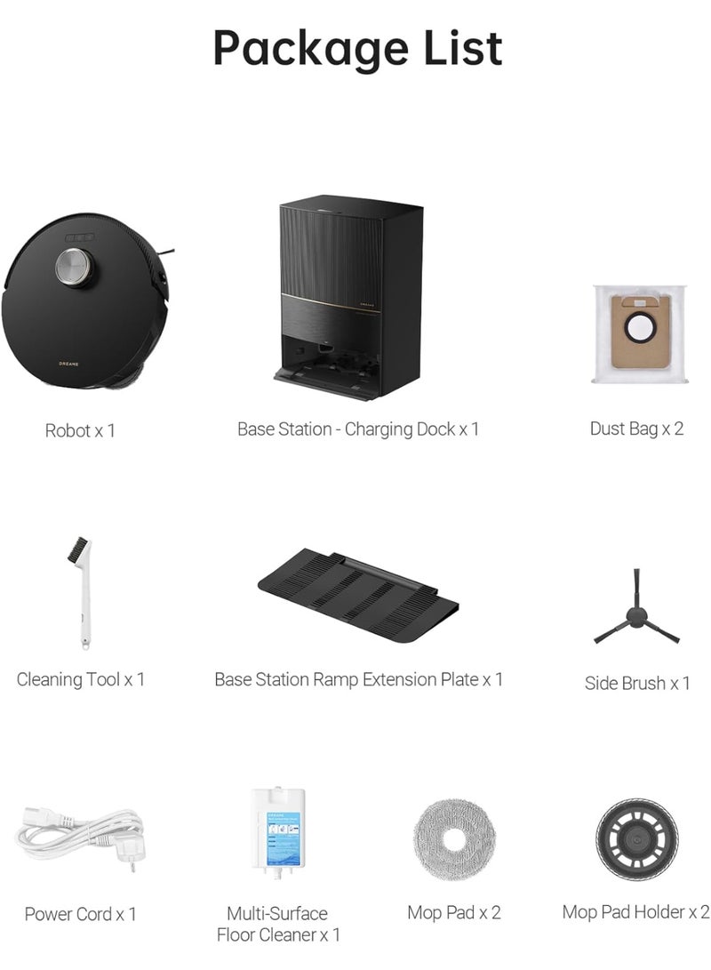 Dreame - Ultra Robot Vacuum and Mop with Mop-Extend,Auto Mop Removal,Raising,Washing and Drying,7000Pa Suction,Self-Emptying,Self-Refilling,AI Obstacle Avoidance 4.5 L 100 W L20 ULTRA Black - Image 1