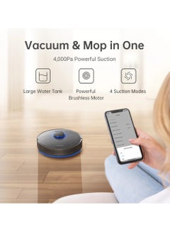 Dreame Robot Vacuum with Automatic Dirt Disposal-Empties Itself for 65 Days, LiDAR Navigation & 3D Obstacle Avoidance, 4000 Pa Suction Power & Smart Mapping, Compatible With Alexa 4 L 46 W Z10 Pro Black  - Image 5